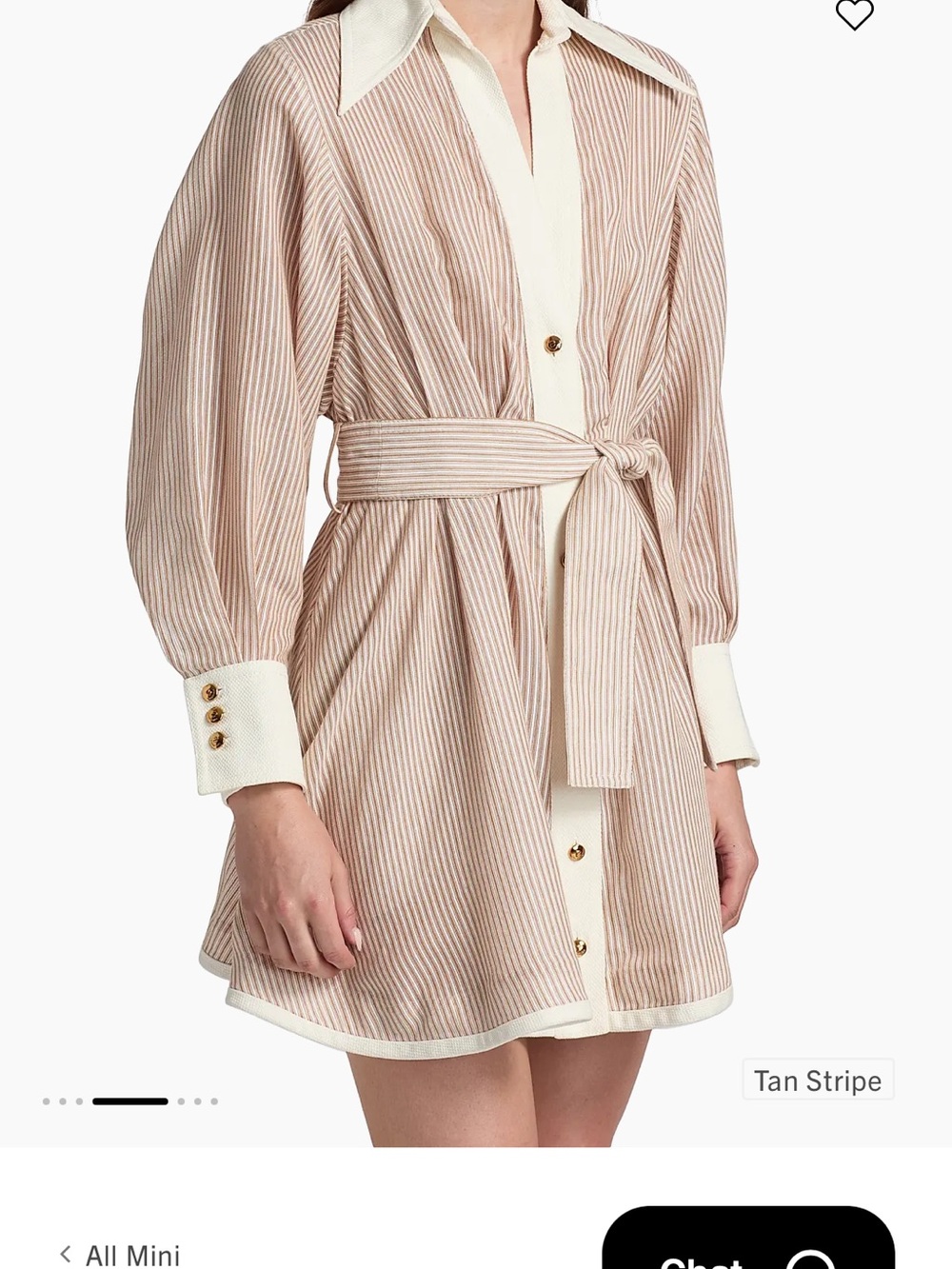 Zimmermann Hypnotic Tuck Striped Poplin Mini Shirtdress Zimm size 0 - Picture 2 of 10